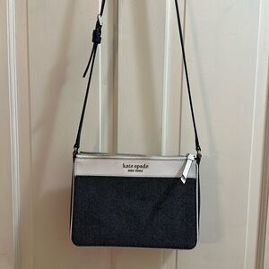 Kate Spade denim and white crossbody